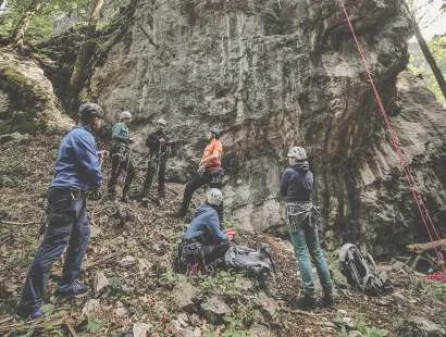 Seiltechnik beim Sportkletterkurs für Einsteiger, Graz